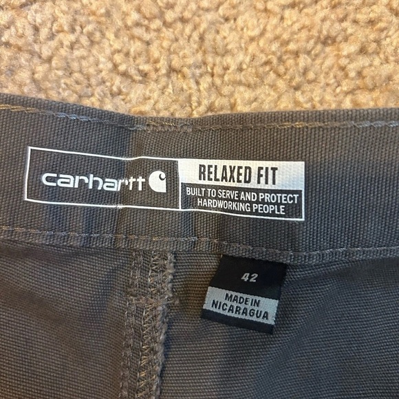 Carhartt Rugged Flex Shorts 42 Relaxed Fit Canvas Work Utility Grey NWT - Picture 3 of 4